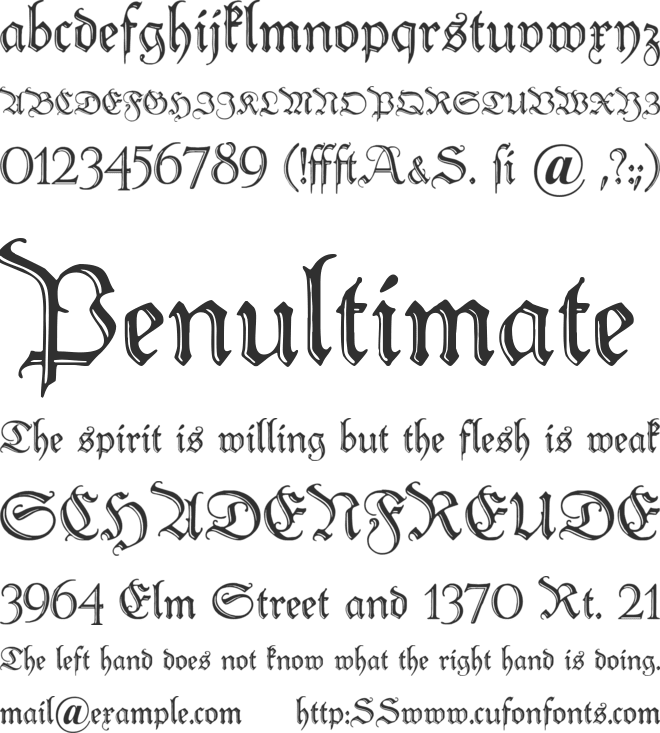 Peter Schlemihl font preview