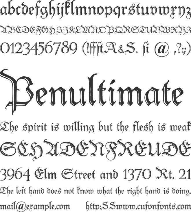 Peter Schlemihl font preview