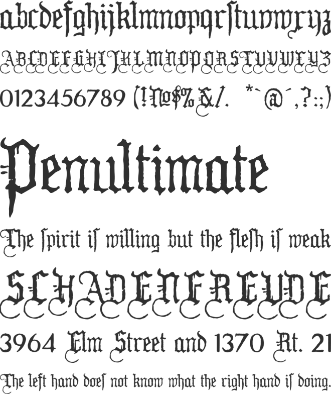 WW2Blackletter font preview