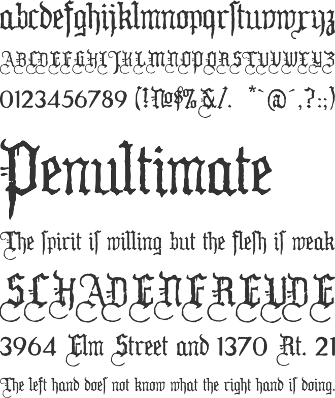 WW2Blackletter font preview