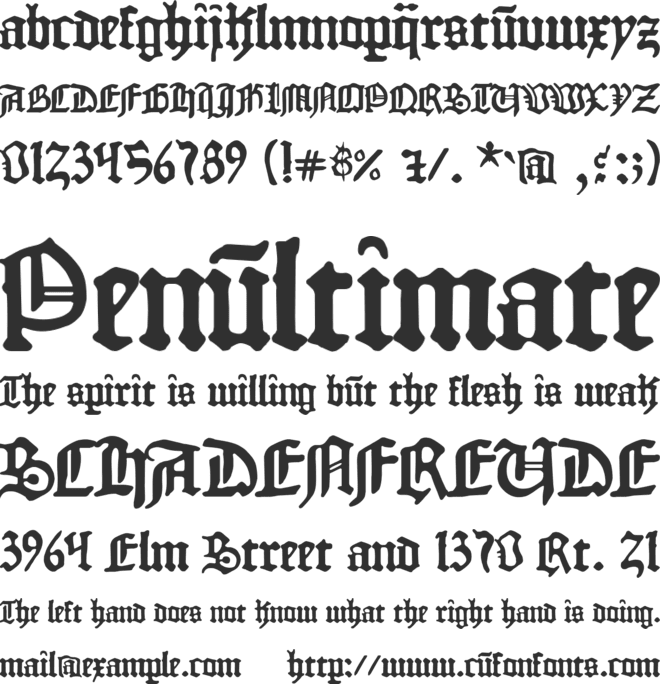 1454 Gutenberg Bibel font preview