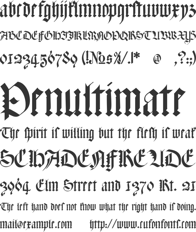 Meyne Textur font preview