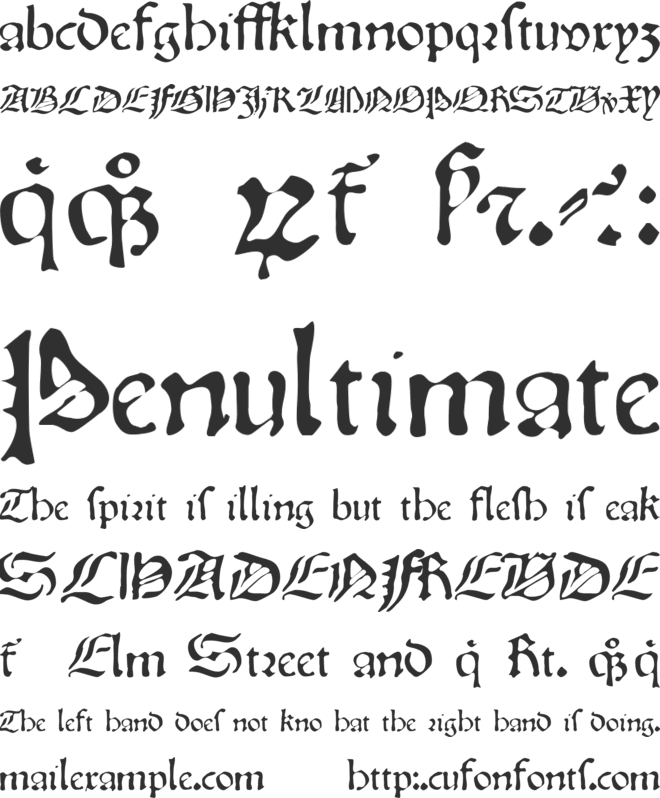 Oldprint font preview