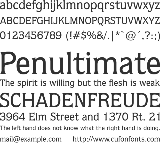 Flange font preview