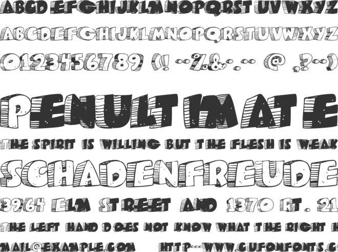 Caveman font preview