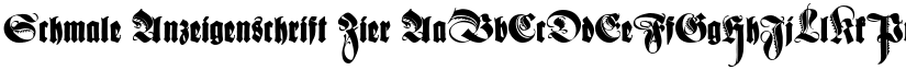 Schmale Anzeigenschrift Zier font
