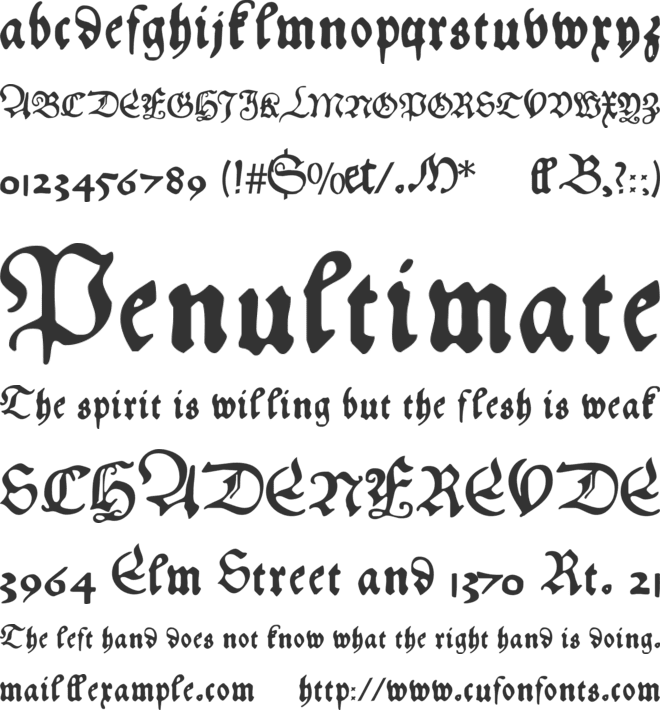 HansFraktur font preview