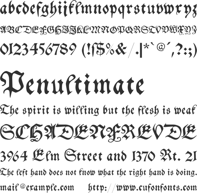 My Electronic Schwabach font preview