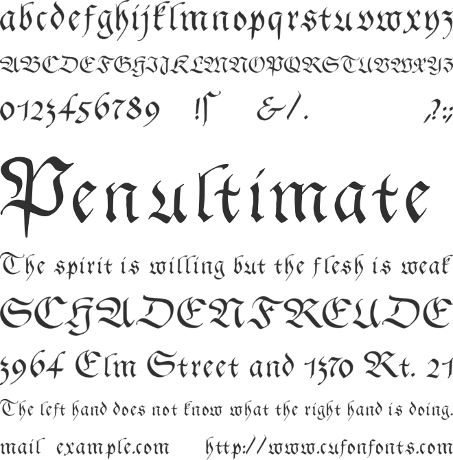 Gingko Fraktur font preview