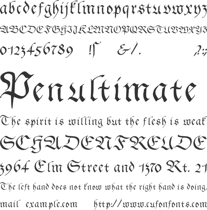 Gingko Fraktur font preview