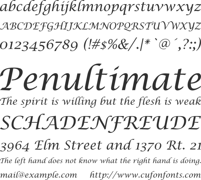 Lucida Unicode Calligraphy font preview