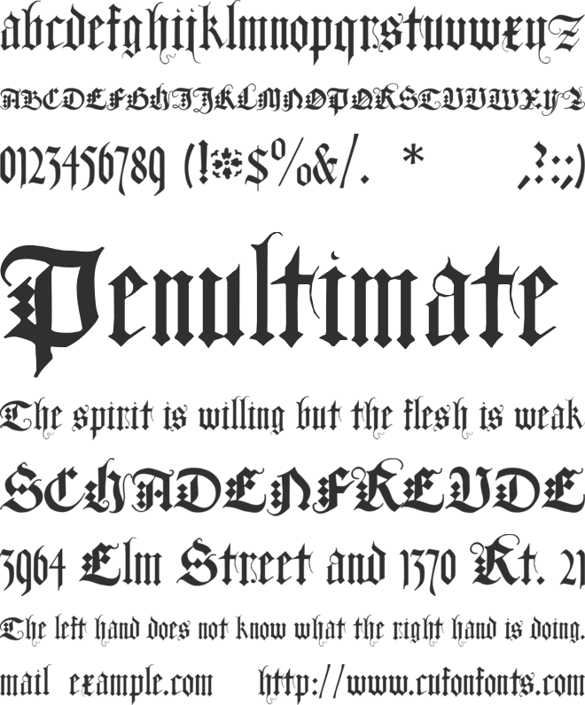 Duerers Minuskeln font preview