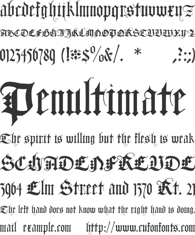 Duerers Minuskeln font preview