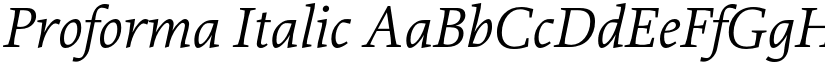 Proforma Italic font