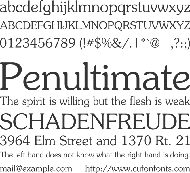 Presquire font preview