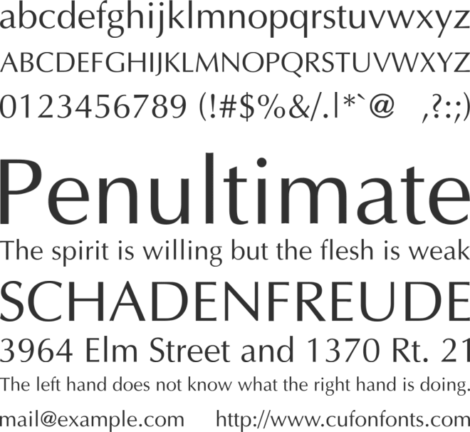 Opus font preview