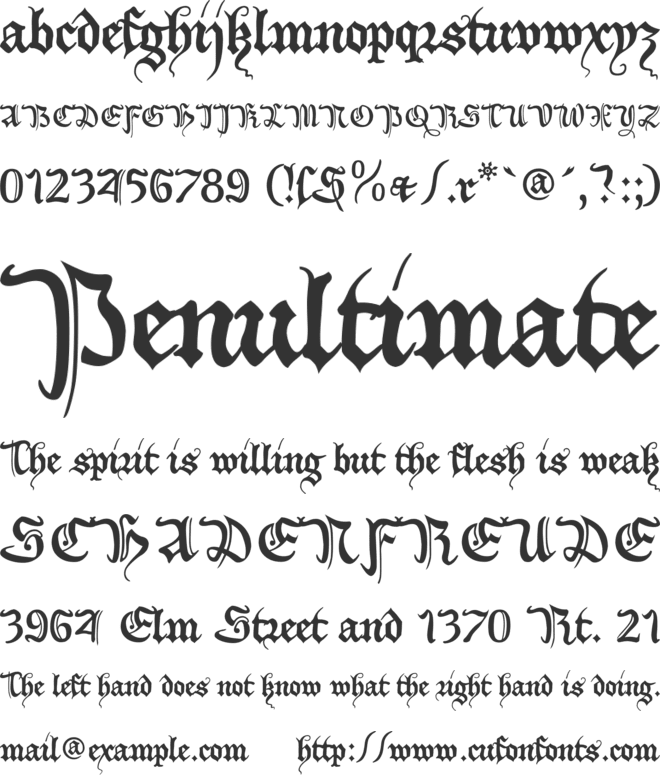 XiBeronne font preview