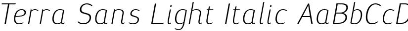 Terra Sans Light Italic font