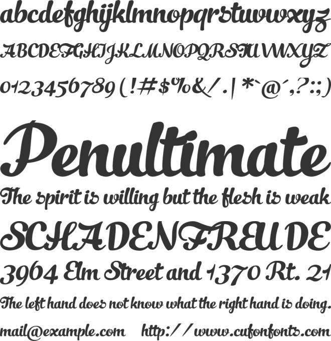 Slim Tony font preview