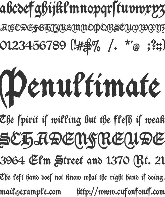 Deutschische font preview