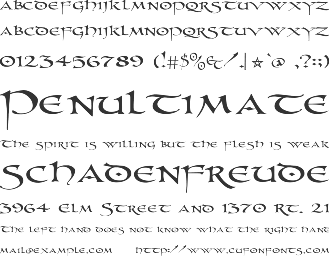 PR Uncial font preview