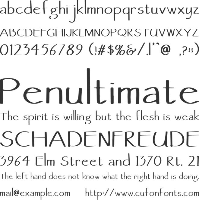 Sandersonia font preview