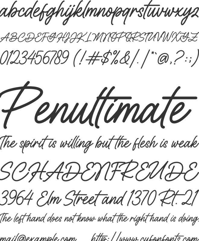 Holidream font preview