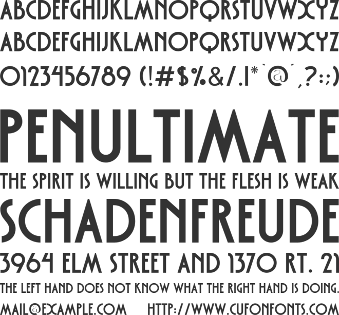 Theories font preview