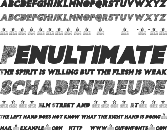SPIDERWEB  PERSONAL USE font preview
