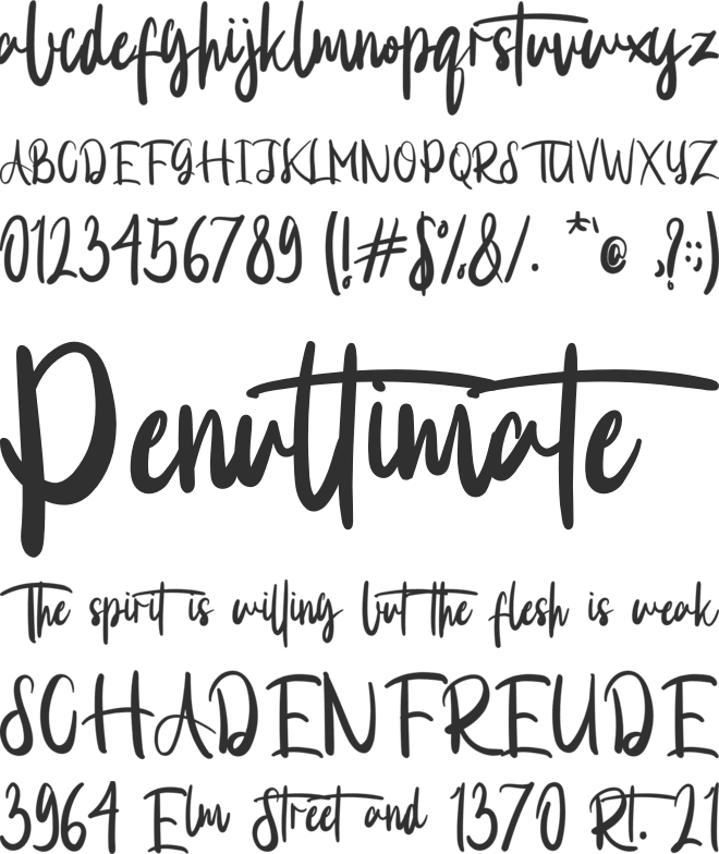 Adhotase font preview
