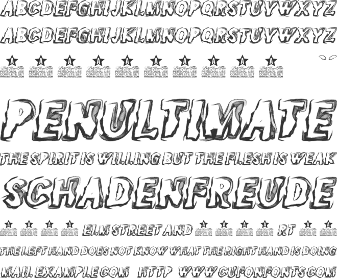 GHOSTS ITALC PERSONAL USE font preview