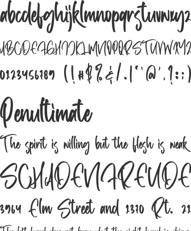 Bergdool font preview