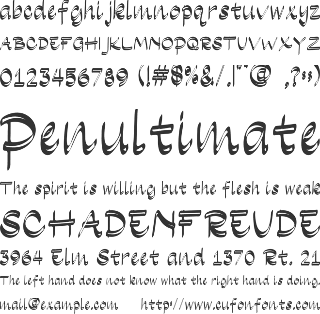 East Blue font preview