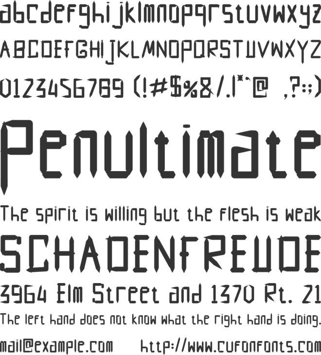 Serendipity font preview
