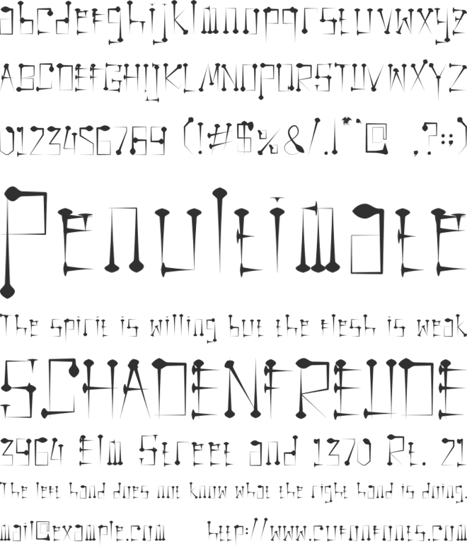 Straight Pin font preview