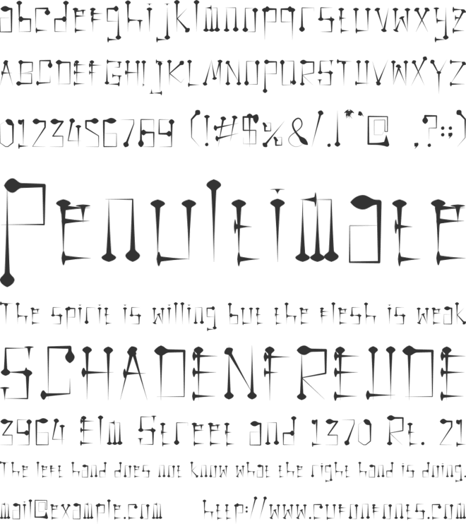 Straight Pin font preview