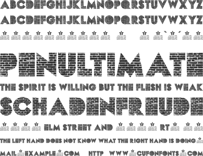 BRICKS PERSONAL USE font preview