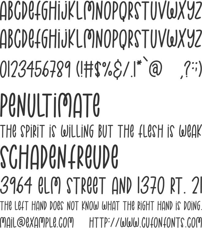 FreshLemonade font preview