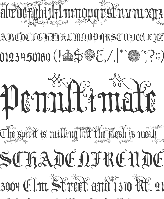 Your Royal Majesty font preview