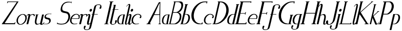 Zorus Serif Italic font