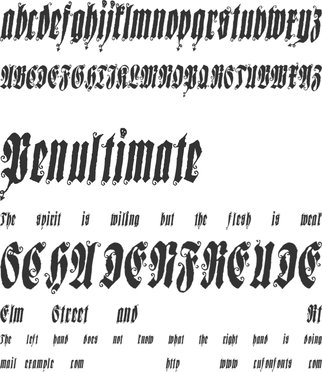 Sepultura font preview