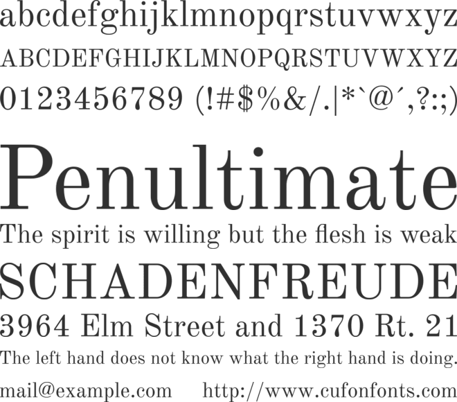 Old Standard TT font preview