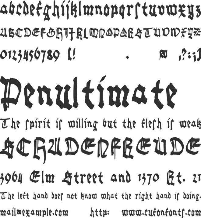 Gothic Bozo font preview