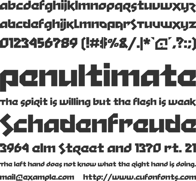 Stiff Staff font preview