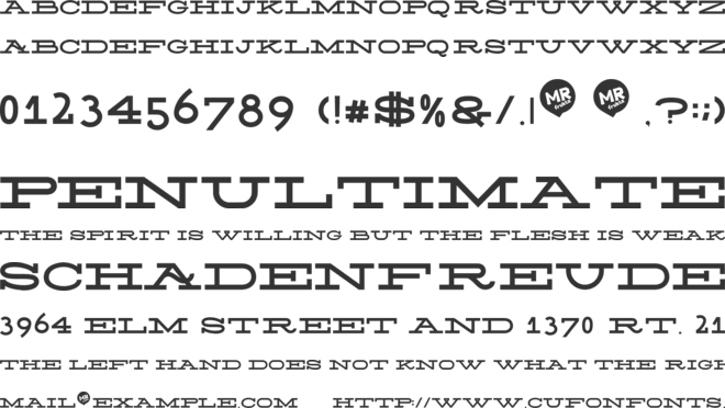 Silverfake font preview