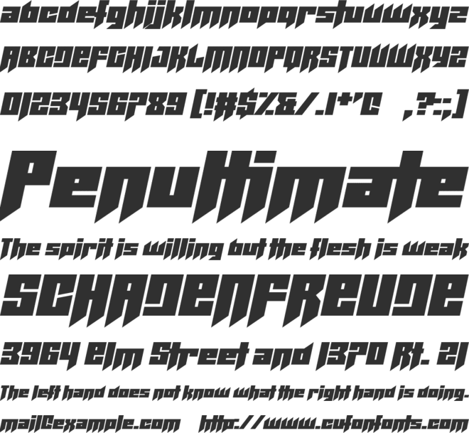 Helicopta font preview