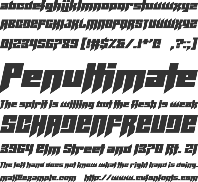 Helicopta font preview