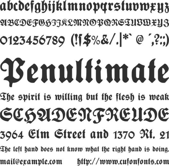 Plakat Fraktur font preview