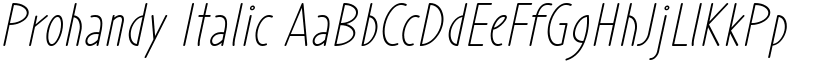 Prohandy Italic font