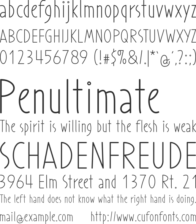 Prohandy font preview